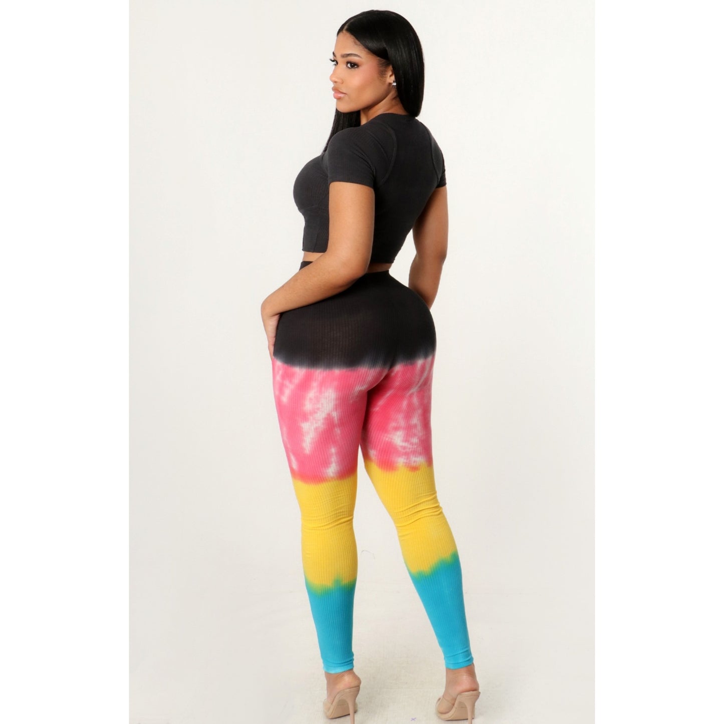 Multi Color Ribbed Legging Set