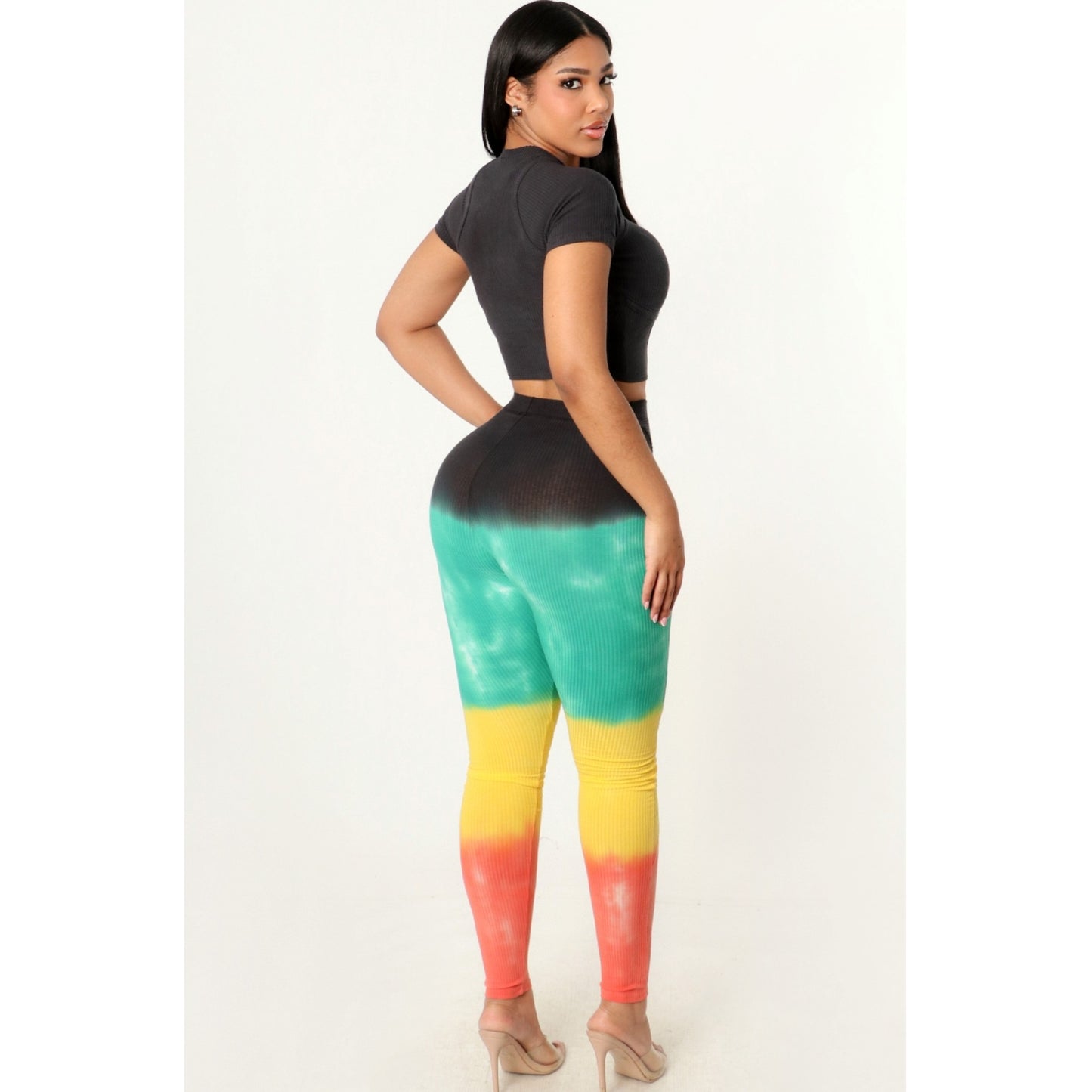 Multi Color Ribbed Legging Set