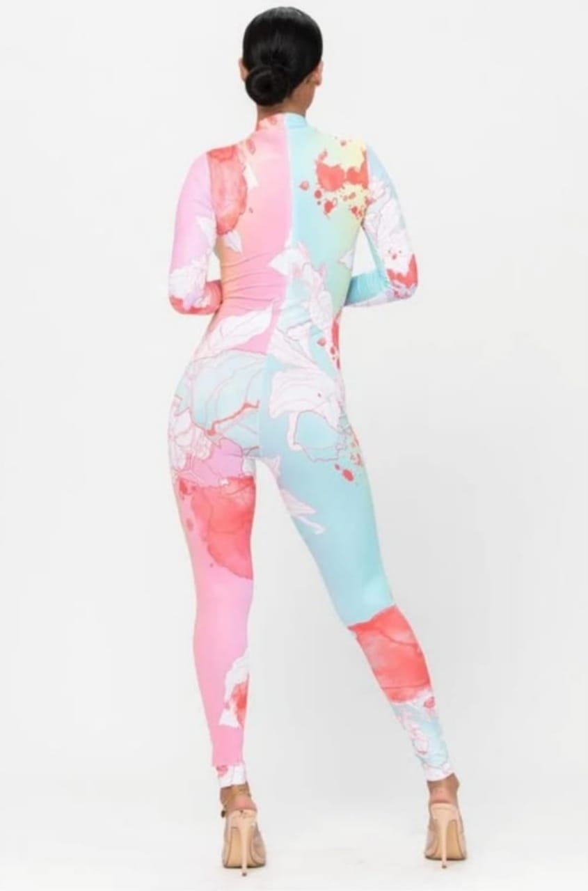 Baddie Flowers Print Jumpsuit