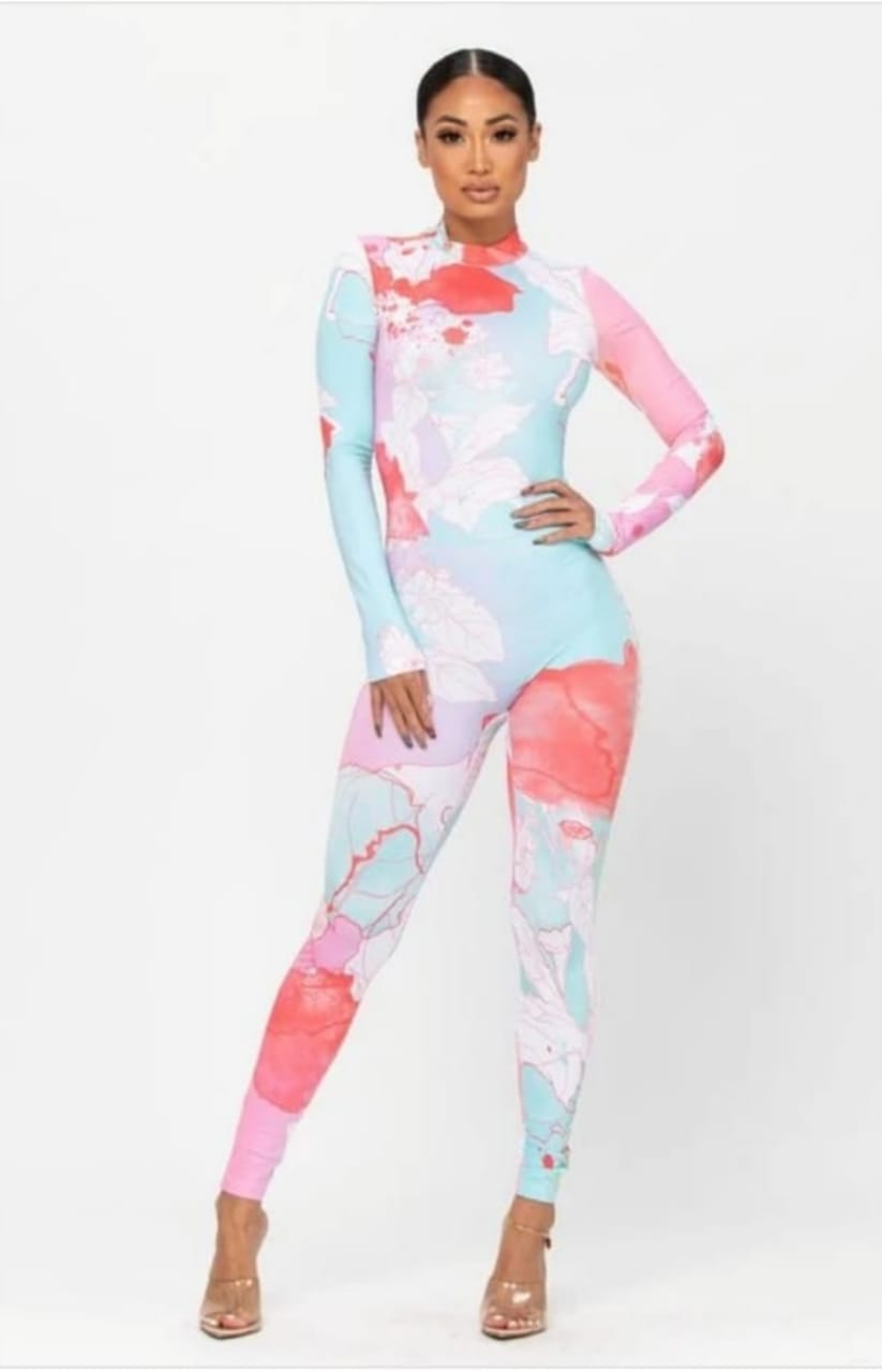 Baddie Flowers Print Jumpsuit