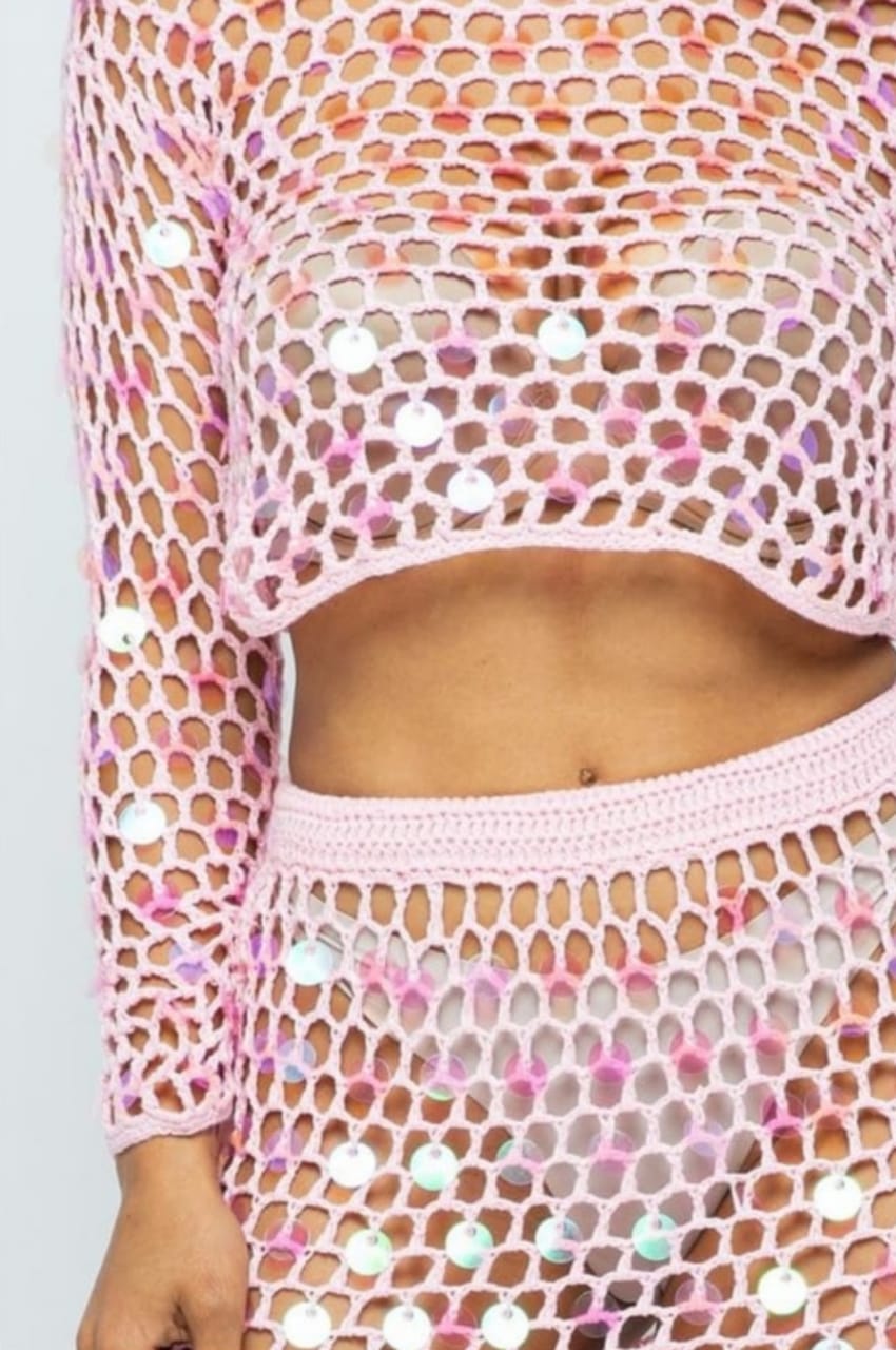 Sparkle Crochet Cover-Up Set