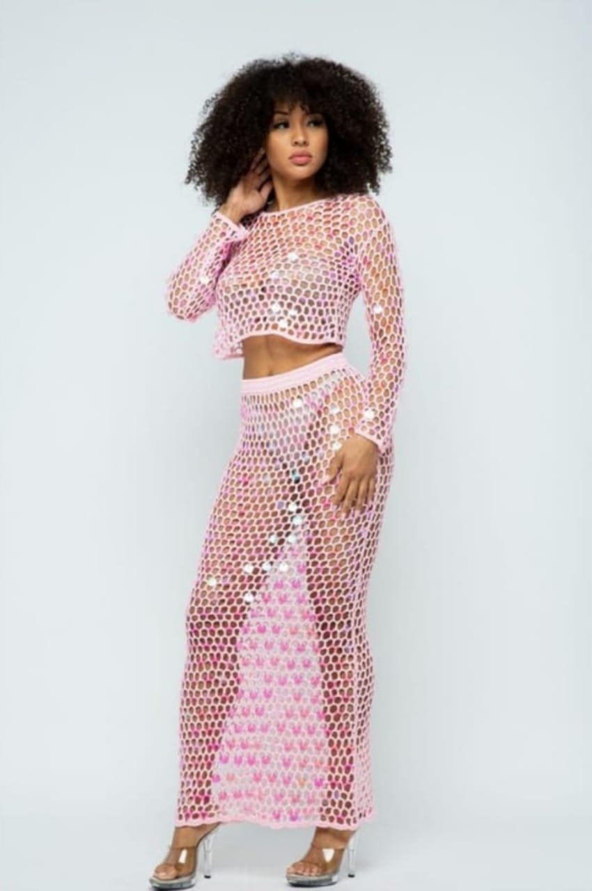 Sparkle Crochet Cover-Up Set