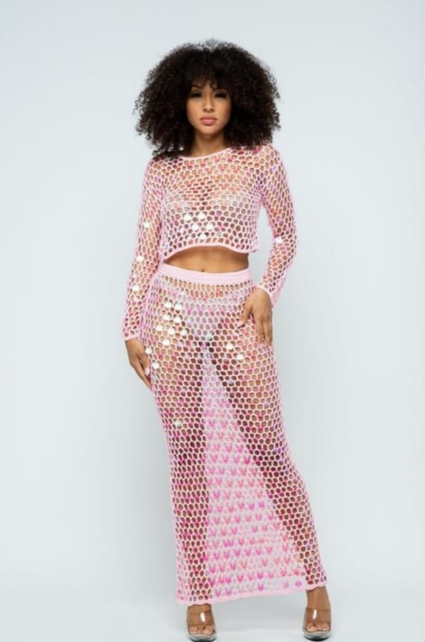 Sparkle Crochet Cover-Up Set