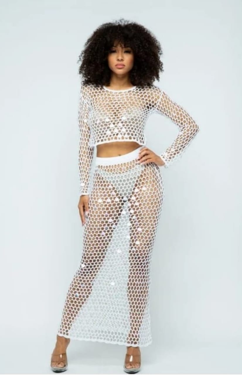 Sparkle Crochet Cover-Up Set