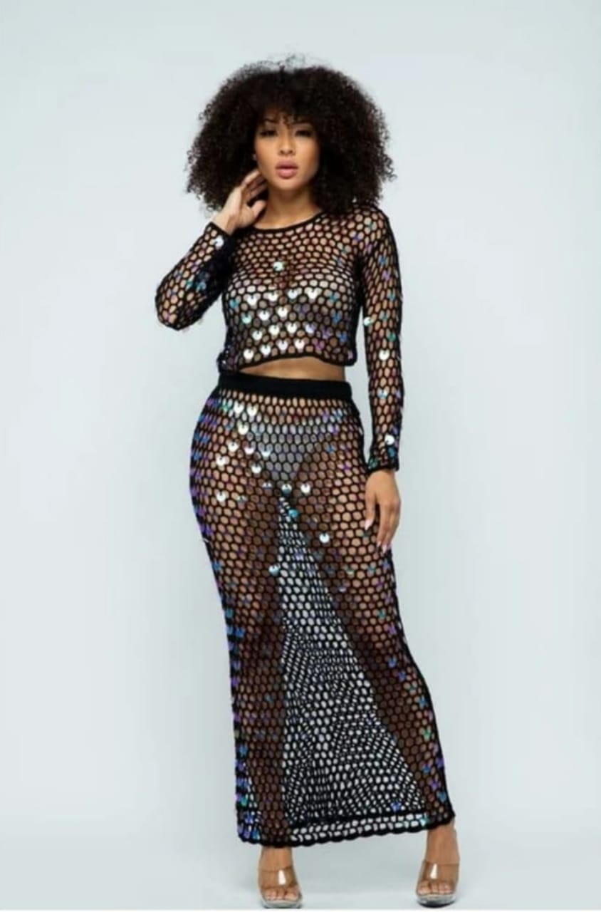 Sparkle Crochet Cover-Up Set