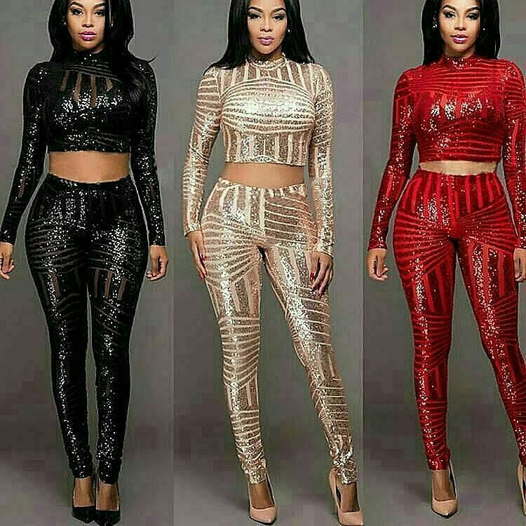 Glamorous Sequin Pants Set