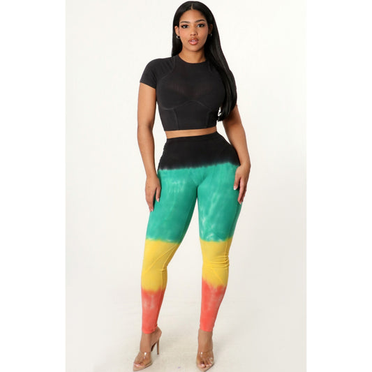 Multi Color Ribbed Legging Set