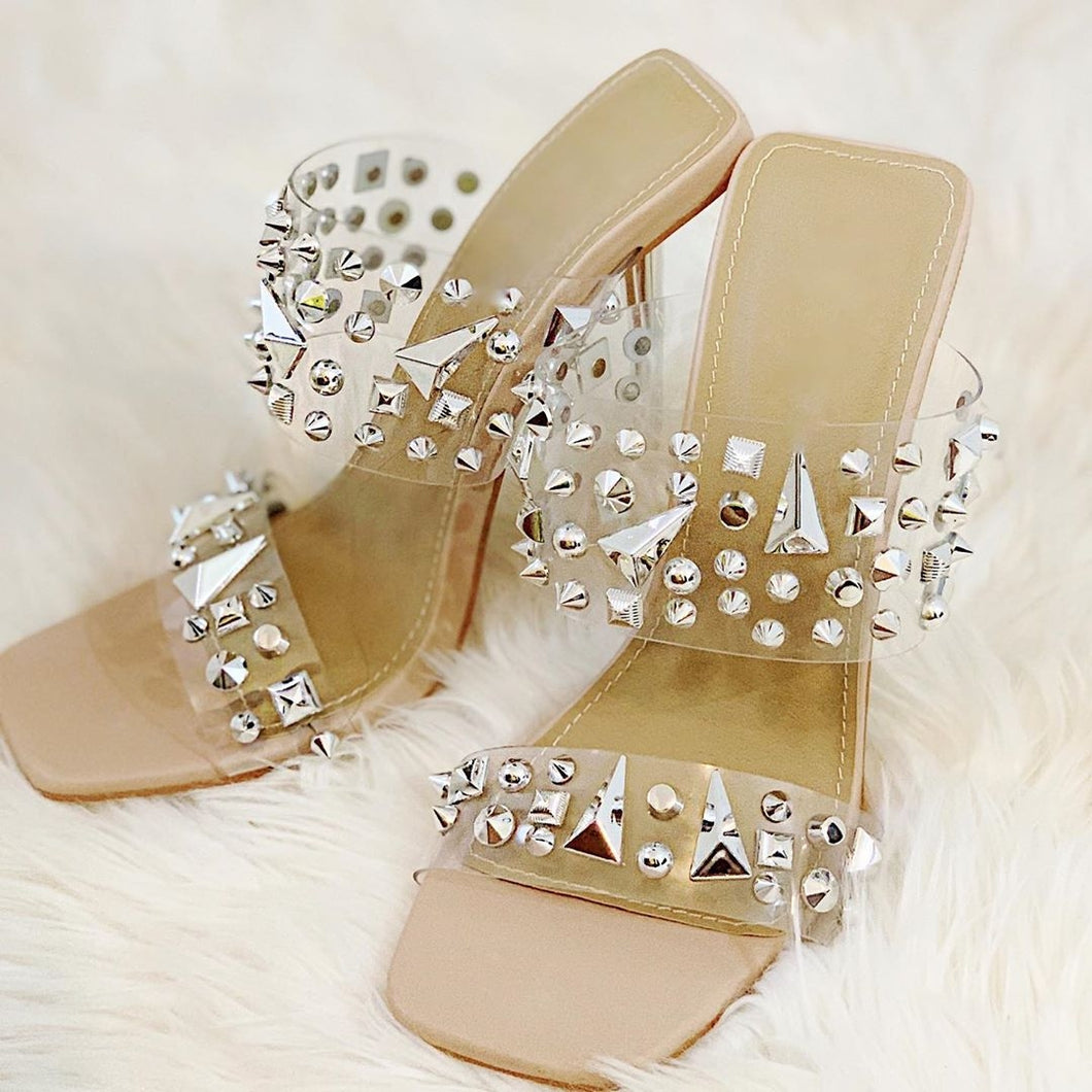 Spike Clear Heels