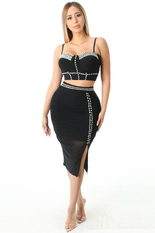 Champagne Dinner Skirt Set